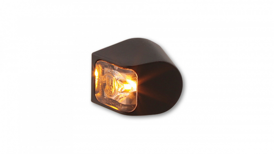KOSO LED Blinker schwarz matt transparet Rough Crafts Design Metallgehuse klarem Glas E-geprft St.