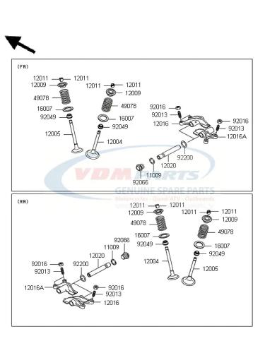120040717 Original Kawasaki  Vertex Einlassventil fr Kawasaki KFX 700 KVF 650 750