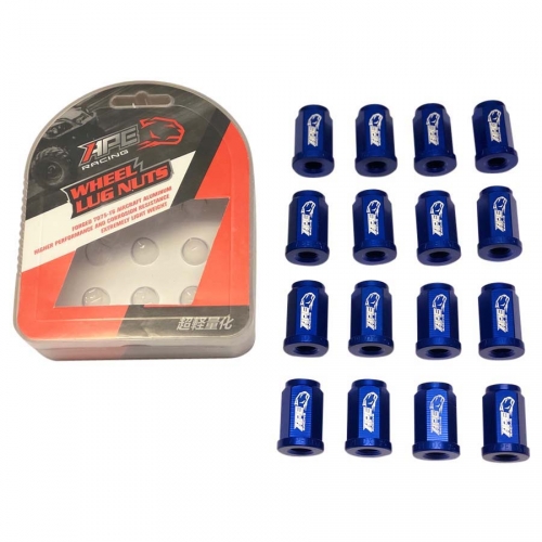 APE Racing 16x flache Aluminium Radmutter blau M10x1,25 SW17 fr Quad ATV