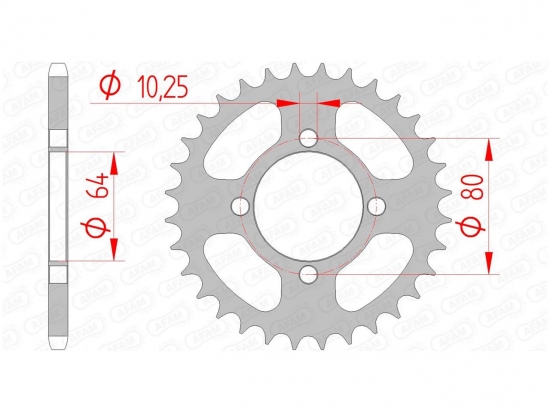 AFAM Kettenrad Z32 fr Quad Yamaha YFA1 125 Breeze, YFM 125 Grizzly, AEON 125,180,190,220 Cobra