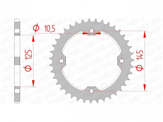 AFAM Kettenrad Z38 fr Quad Yamaha YFM 250R, 350R, 700R, YFZ 450, 450R, SMC 250 Puma,250 Quarterback