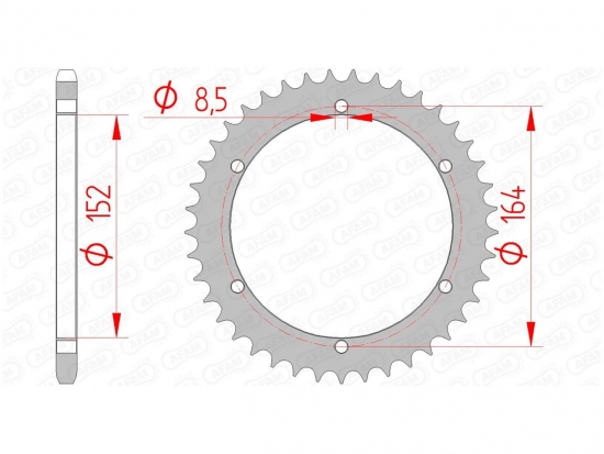 AFAM Kettenrad Z40 fr Quad SMC / Barossa Yamaha YFS Blaster 350 Warrior 350 Banshee YFM 660R