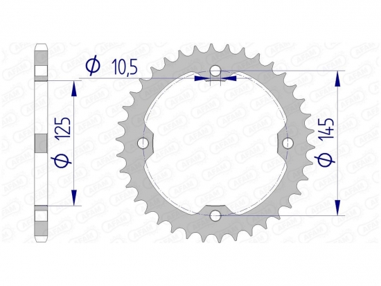 AFAM Kettenrad Aluminium Z36 fr Quad Yamaha YFM 250R, YFM 350R, YFZ 450,YFZ 450R, YFM 700R