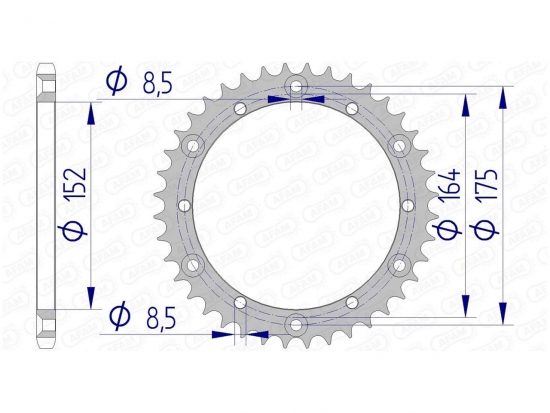 AFAM Kettenrad Aluminium Z40 fr Quad Yamaha YFS 200 Blaster, YFM 350 Warrior, YFM 660R