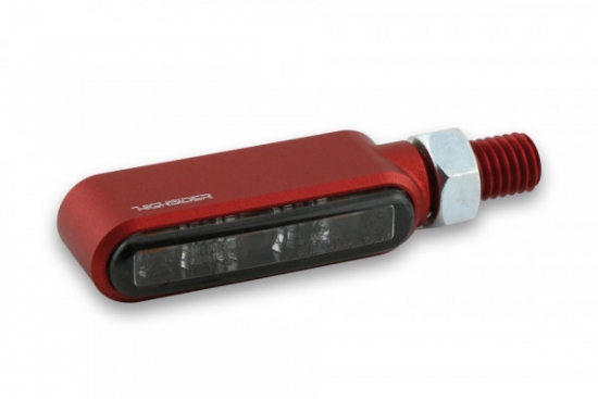 204-2802 HIGHSIDER CNC LED Blinker BRONX Farbe rot, get�ntes Glas, E-gepr�ft, Paar