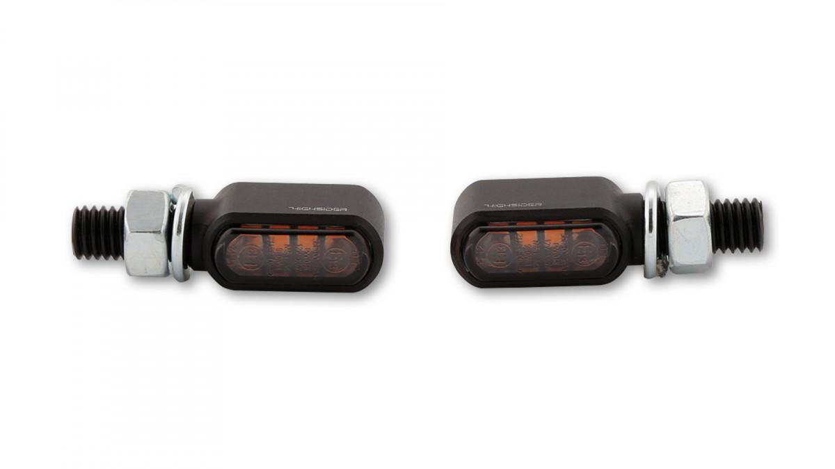 HIGHSIDER LED Blinker LITTLE BRONX Farbe schwarz getöntes Glas E-geprüft  Paar
