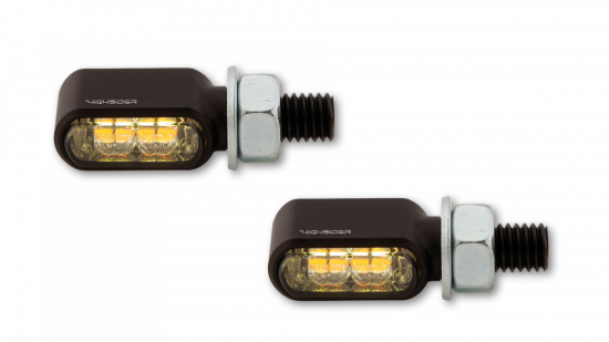 HIGHSIDER LED Blinker/Positionslicht LITTLE BRONX Farbe schwarz getntes Glas E-geprft Paar