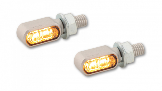 HIGHSIDER LED Blinker/Positionslicht LITTLE BRONX Farbe silber getntes Glas E-geprft Paar