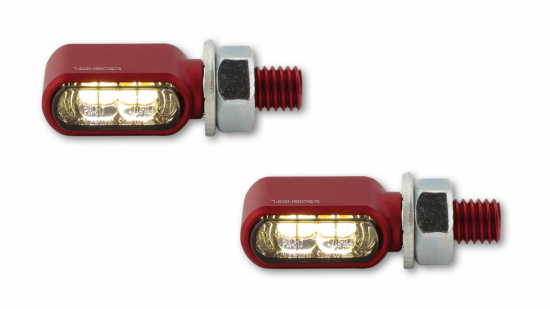 HIGHSIDER LED Blinker/Positionslicht LITTLE BRONX Farbe rot getntes Glas E-geprft Paar