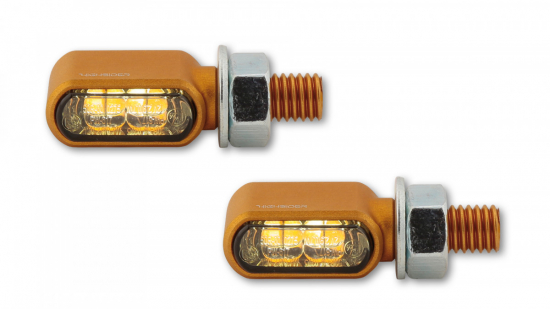 HIGHSIDER LED Blinker/Positionslicht LITTLE BRONX Farbe gold getntes Glas E-geprft Paar