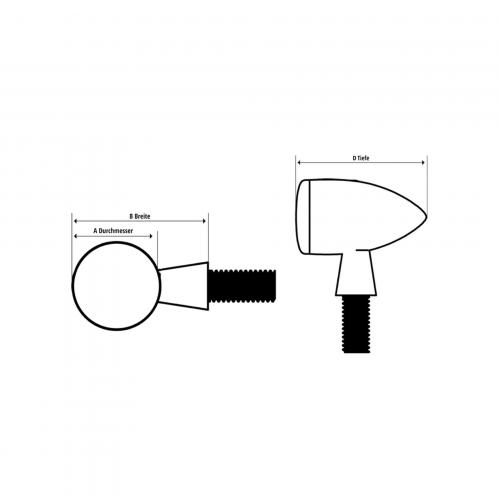 254-177 HIGHSIDER APOLLO CLASSIC LED Rck- Bremslicht Blinker Farbe Chrom