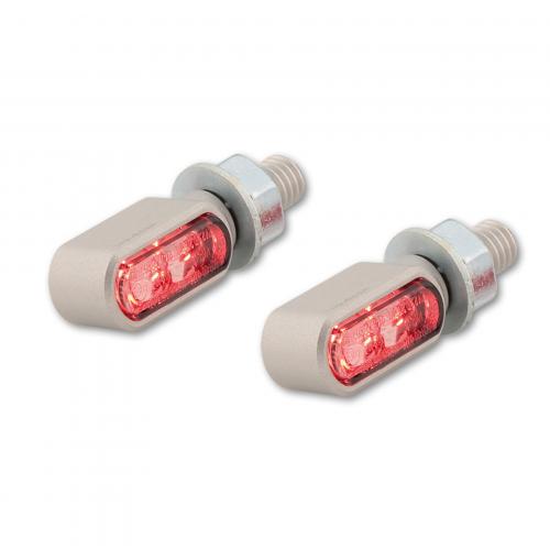 HIGHSIDER CNC LED Rück- Bremslicht Blinker LITTLE BRONX silber getönt E-geprüft Paar