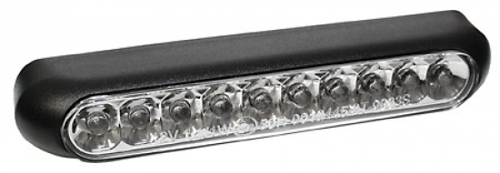 SHIN YO LED-Rcklicht LINE, schwarz, transparentes Glas, mit Nr.-Schild-Beleuchtung, E-gepr.