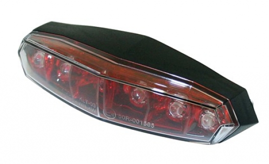 KOSO Mini LED-Rcklicht, roter Reflektor mit Klarglas, mit Befestigungsbolzen M5