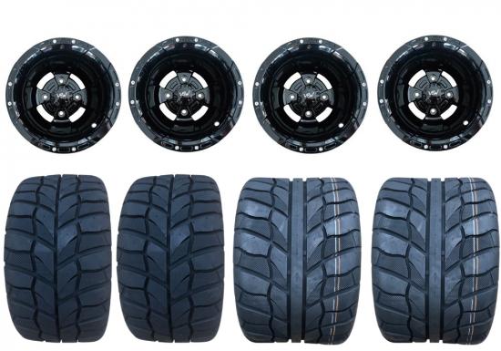 Alu Komplettrder schwarz Glanz + Obor Beast 195 / 255 Reifen Teilegutachten f. Yamaha 700R usw.