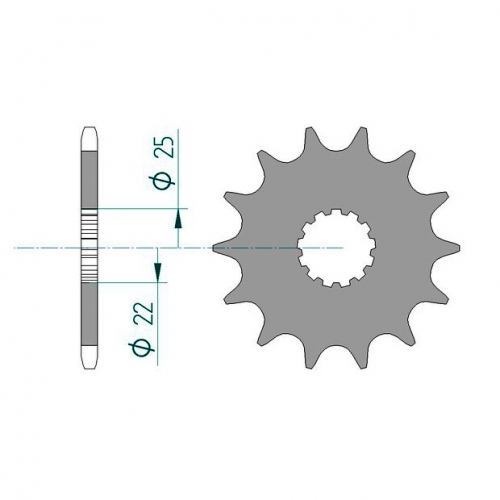 AFAM Ritzel Z12 fr Quad Yamaha YFZ 450, YFM 660R