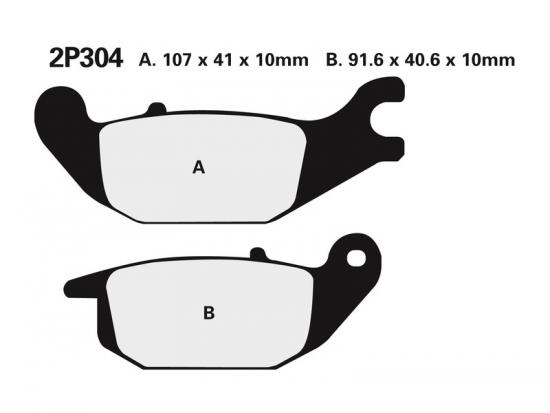 2P-304NS NISSIN Street Halbmetallische Bremsbelge - 2P-304NS