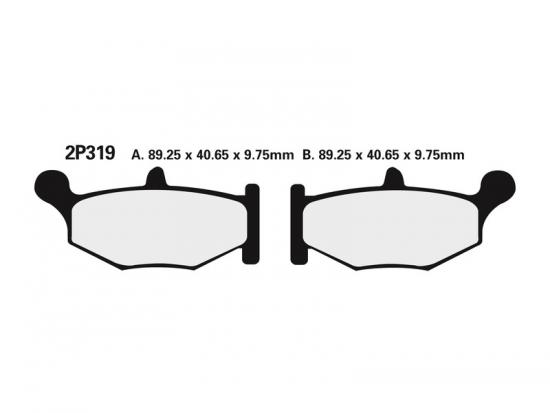 2P-319NS NISSIN Street Halbmetallische Bremsbelge - 2P-319NS