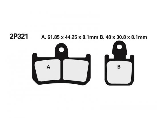 2P-321ST NISSIN Street /Off-Road Sintermetall Bremsbelge - 2P-321ST