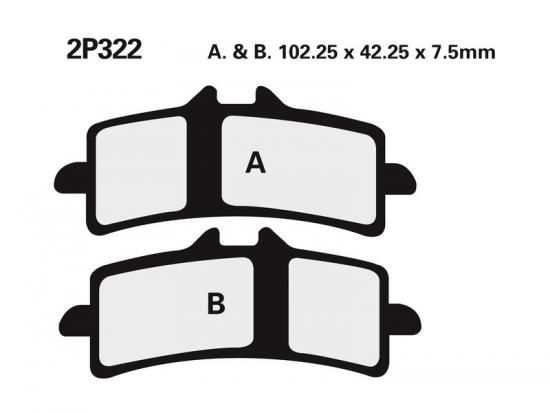 2P-322ST NISSIN Street /Off-Road Sintermetall Bremsbelge - 2P-322ST