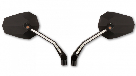 HIGHSIDER Spiegel STEALTH -X4 mit LED Blinker & Positionslicht Farbe Schwarz E-geprft Paar