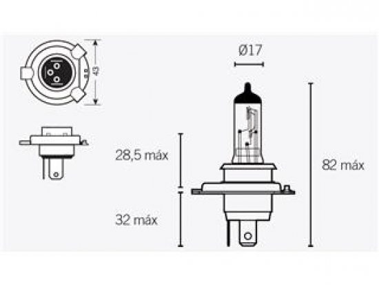 Birne H4 12V60/55W