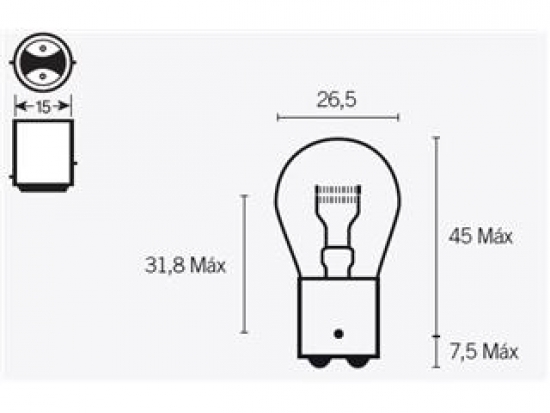 Birne S25 12V-21/5W