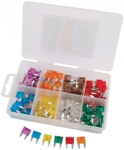 Kunststoff-Box mit 100 Sicherungen von 3A-30A