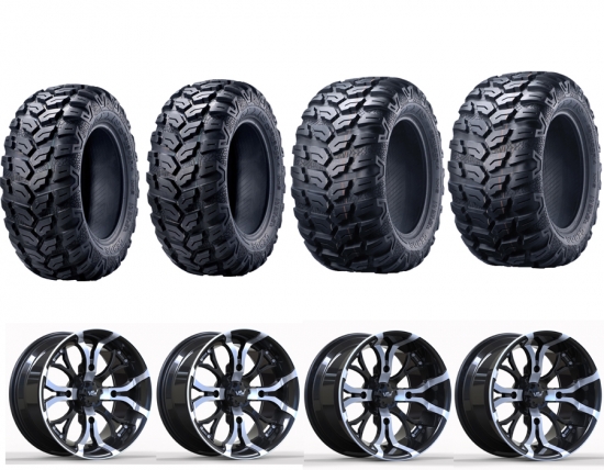 Alu Komplettr�der 14 A2 Silber/schwarz + Ceros Reifen + Teilegutachten Polaris Sportsman Scrambler