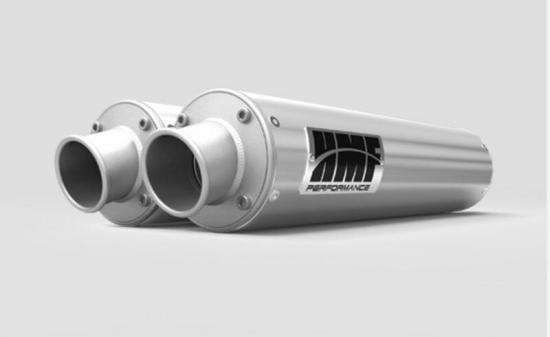 035605636071 HMF Dual Performance Series Silencer - Brushed Stainless Steel/ Turn Down Polaris RZR