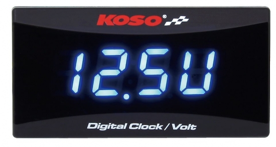 Batteriespannungsanzeige und Uhr KOSO fr alle 12 V Gleichstrom-Batterien
