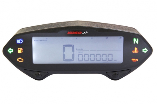 KOSO Digitales Tachometer Typ DB01RN mit Drehzahlmesser, mit E-Zeichen und ABE
