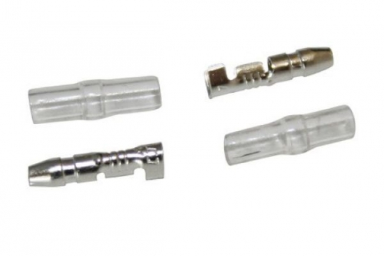 Rundstecker (mnnlich) D. 3,5 mm mit Isolierung, 100 Teile pro Set, (50 x Rundstecker + 50 x Isolierungshlsen)