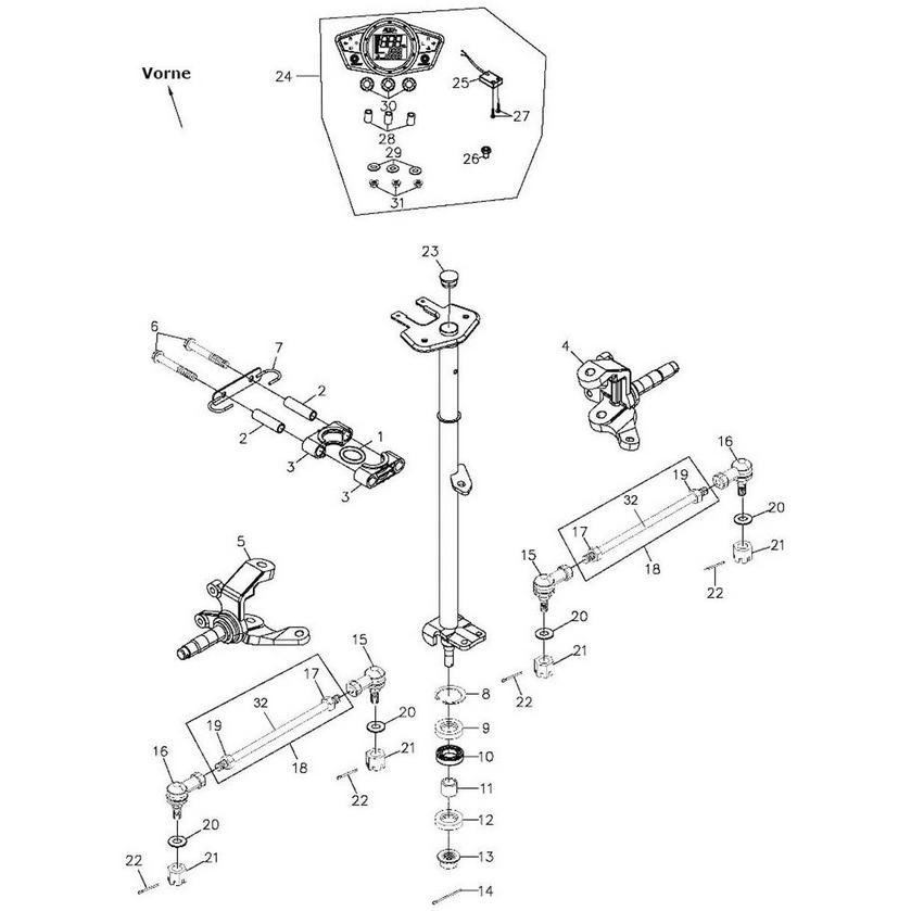 44511-256-001 Original Spurstangen Kugelkopf Linksgewinde Quad Adly Beeline  Online Herkules 450 500