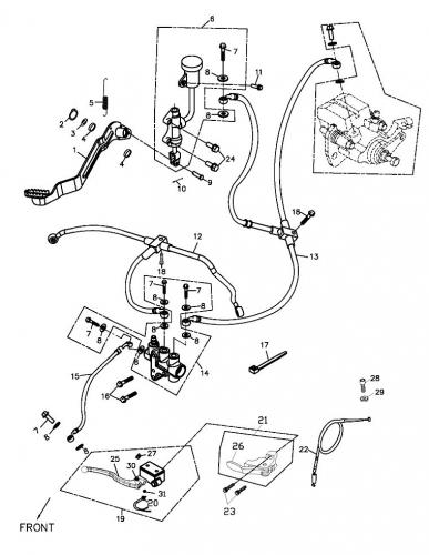 45500-351-000 Bremshebel komplett Bild Nr.19 Quad ATV Adly Beeline Online Herkules 450 500 Supermoto