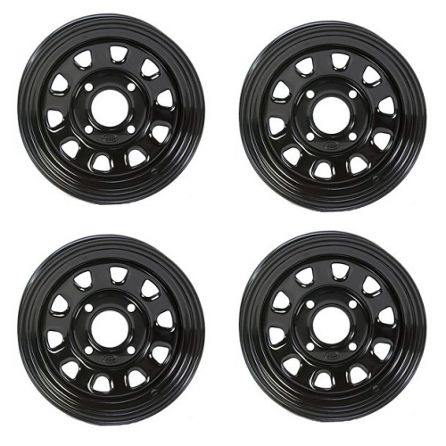 1 Satz (4Stck) 12x7 ( 7x12 ) 4x156 4+3 ITP Black Delta Stahlfelgen passend fr Polaris ATVs