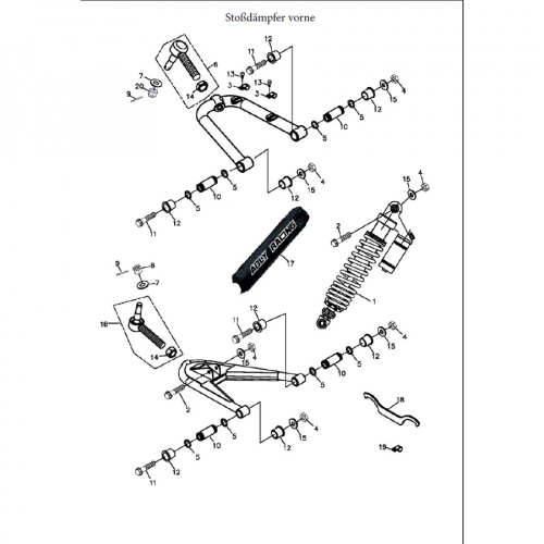 51202-169-000 Original A-Arm Buchse 17x23 1x19,2 fr Quad ATV Adly Beeline Online Herkules 500