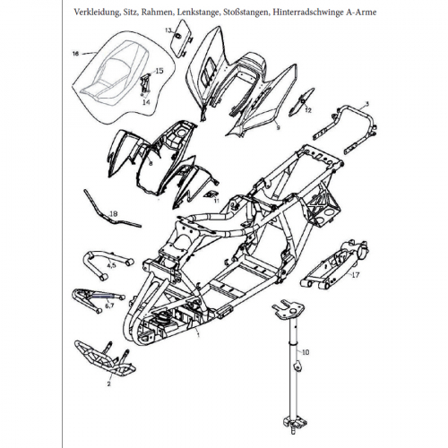 51300-501-00CBK Original A-Arm links oben schwarz fr Quad ATV Adly Beeline Online Herkules 500