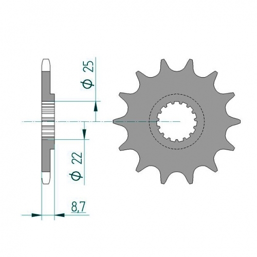 AFAM Ritzel Z11 fr Quad KTM SX 450, XC 450, SX 505, Polaris 525 Outlaw, IRS, RS 2x4, S