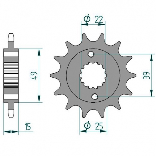 AFAM Ritzel Z14 fr Quad TGB 250 Blade, 325 Target, Kymco MXU 250, Maxxer 300, KXR, KXU 250