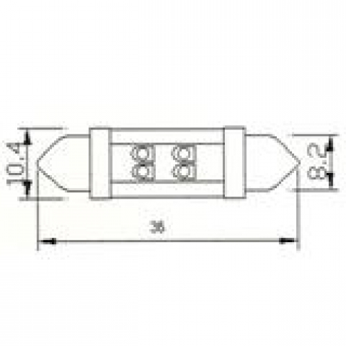 BIRNE LED 12V 4 WEI  FESTOON 10.5X38