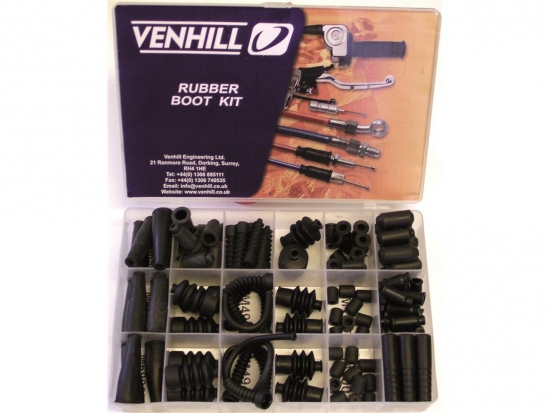 BOOT Venhill Kupplungs- Gas und Bremszug Zubehör Box Sortiment mit 18 Gummihülsen 114 Stück