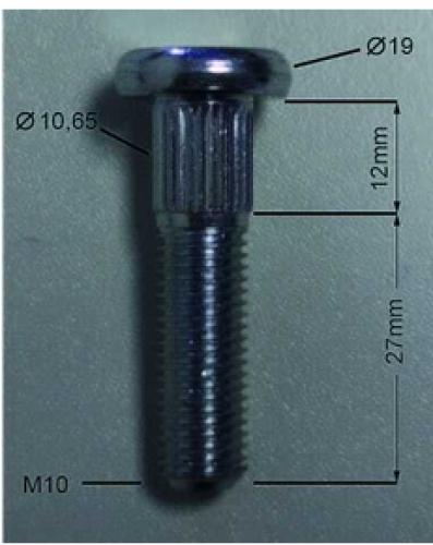96005-10041C Original Stehbolzen Rad Nabe hinten Nr. 9A Quad Adly Beeline Online Herkules 450 500