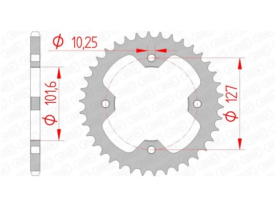 AFAM Kettenrad Z37 fr Quad Polaris Outlaw MXR 450, 525, Predator 500, 500, IRS, RS 2x4, S