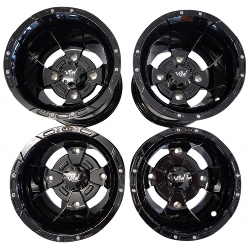 1 Satz VBW Sport Alu-Felgen schwarz/schwarz Glanz 6x10 10x6 + 10x10 Teileguta. Kymco MXU KXR MAXXER