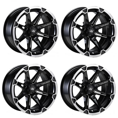 ATV 15 Zoll Alufelgensatz m. Teilegutachten VBW Sport A3 Silber/schwarz f. Yamaha Kodiak Grizzly