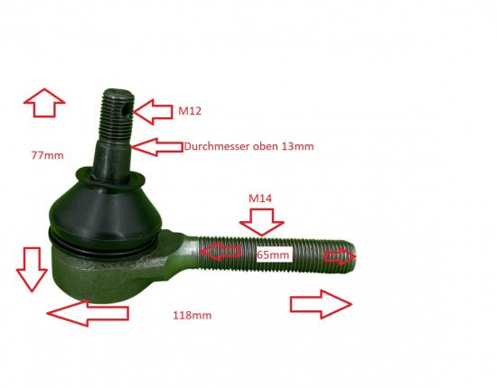 LQ-Racing 1x Traggelenk Kugelkopf M12 / M14 f. LQ A-Arms Kymco