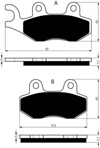 BGS3-002 GoldFren Sinter Bremsbelag Typ: S3 mit TV Zertifizierung fr Can-Am, SMC, Suzuki, Kawasaki u. Yamaha Siehe Tabelle