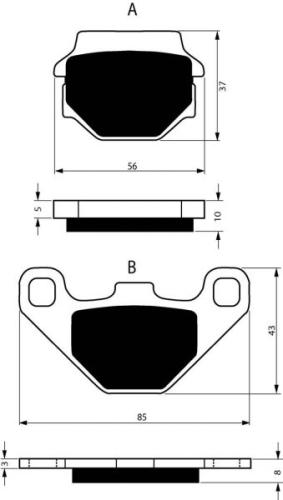 Goldfren Sinter Bremsbel�ge vorne + hinten f�r Access Triton Baja Reaktor 250 300 400 450