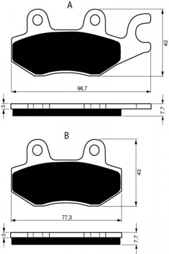 BGS3-009 GoldFren Sinter Bremsbelag Typ: S3 TV Zertifizierung Can-Am CF-Moto GOES Kawasaki Suzuki Yamaha AEON Arctic Cat CPI,E-Ton TGB